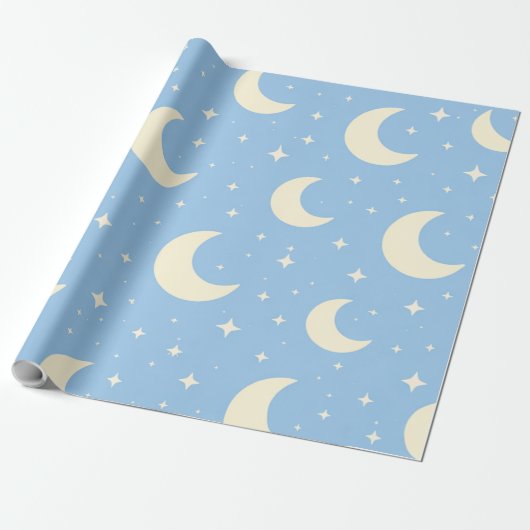 Pastel Moon Stars Baby Wrapping Paper ラッピングペーパー (アンロールド)