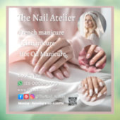 Pastel Nail Salon Elegant Hands Pink Manicure Text ウィンドウサイン (シート3)