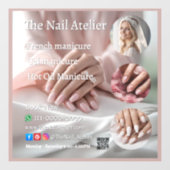 Pastel Nail Salon Elegant Hands Pink Manicure Text ウィンドウサイン (シート)