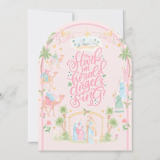 Pastel Nativity Folded Christmas Card 招待状 (正面)