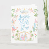 Pastel Nativity Folded Photo Card カード (正面)