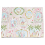 Pastel Nativity Scenes Striped ラージペーパーバッグ (正面)