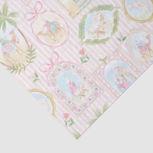 Pastel Nativity Scenes Striped 薄葉紙 (詳細)
