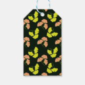 Pastel-Neon Ginko Leaves on Black Background ギフトタグ (正面)