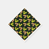 Pastel-Neon Ginko Leaves on Black Background スタンダードカクテルナプキン (角)