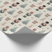 Pastel Neutral Nutcracker Christmas Pattern ラッピングペーパー (角)