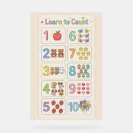 Pastel Numbers 1–10 Poster for Kids アクリルサイン