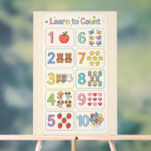 Pastel Numbers 1–10 Poster for Kids アクリルサイン (ニュートラル)