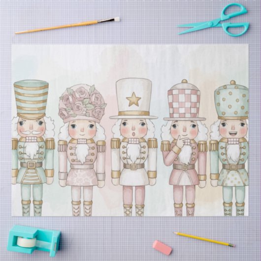 Pastel Nutcracker Toy Collection Watercolor 薄葉紙 (クラフト)