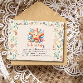 Pastel Ocean Starfish Baby Shower Books For Baby エンクロージャーカード