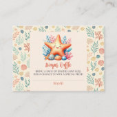 Pastel Ocean Starfish Baby Shower Diaper Raffle エンクロージャーカード (正面)