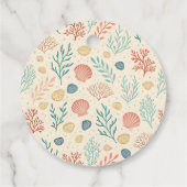 Pastel Ocean Starfish Custom Name Baby Shower フェイバータグ (裏面)