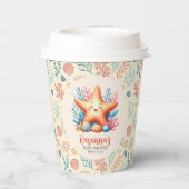 Pastel Ocean Starfish Personalized Baby Shower 紙コップ (裏面)