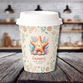 Pastel Ocean Starfish Personalized Baby Shower 紙コップ