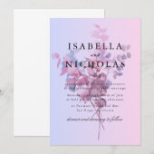 Pastel Ombre Floral Wedding Invitation 招待状 (正面/裏面)