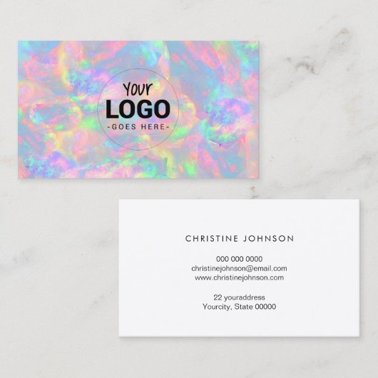 pastel opalテクスチャ名刺のロゴ 名刺 (正面/裏面)