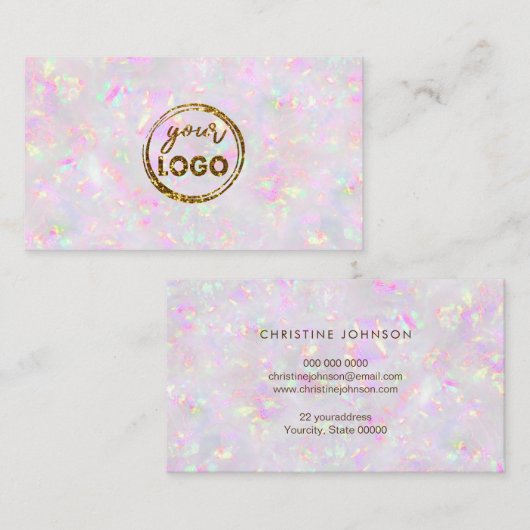 pastel opalミネラルビジネスカードのロゴ 名刺 (正面/裏面)