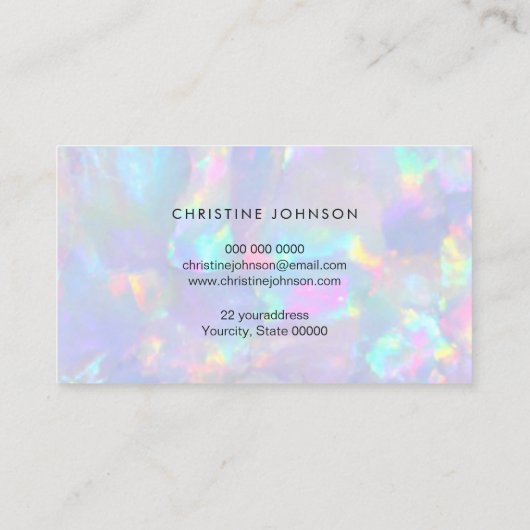 pastel opal gemstoneのロゴ 名刺 (裏面)