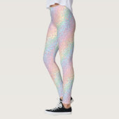 Pastel Opal Rainbow Leopard Print Leggings レギンス (左)