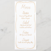 Pastel Orange Border Striped Wedding Menu メニュー (正面)