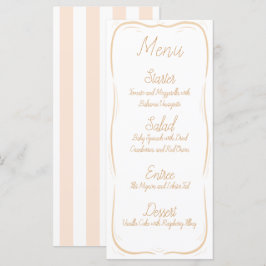 Pastel Orange Border Striped Wedding Menu メニュー
