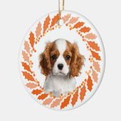 Pastel Orange Cavalier King Charles Spaniel セラミックオーナメント (左)