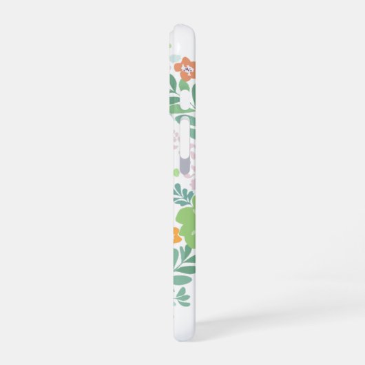 Pastel Orange Dachshund with Flower – Custom Name iPhone 16ケース (左側面)