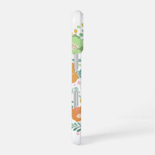 Pastel Orange Dachshund with Flower – Custom Name iPhone 16ケース (右側面)