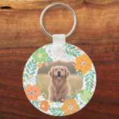 Pastel Orange Golden Retriever Custom Photo   キーホルダー (裏面)