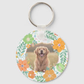 Pastel Orange Golden Retriever Custom Photo   キーホルダー (裏面)