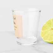 Pastel orange gray happy 21st birthday name date ショットグラス (右)