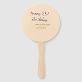 Pastel orange gray happy 21st birthday name date ハンドファン (裏面)