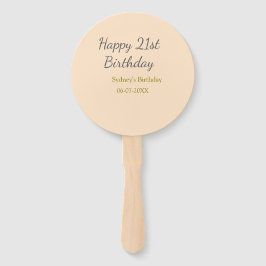 Pastel orange gray happy 21st birthday name date ハンドファン