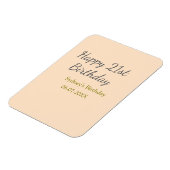 Pastel orange gray happy 21st birthday name date マグネット (左側)