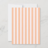 Pastel Orange Stripes Elegant Monogram ノートカード (裏面)