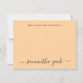 Pastel Orange Stylish Script Elegant Minimalist ノートカード (正面)