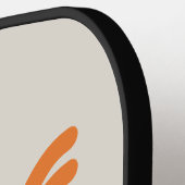 Pastel Orange Wave ピックルボールラケット (左詳細)