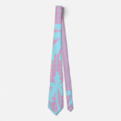 Pastel Palm Trees Grid Glitch Neck Tie ネクタイ (正面)