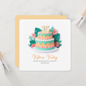 Pastel Paper-Cut Cake 15th Birthday カード (正面/裏面インサイチュ)