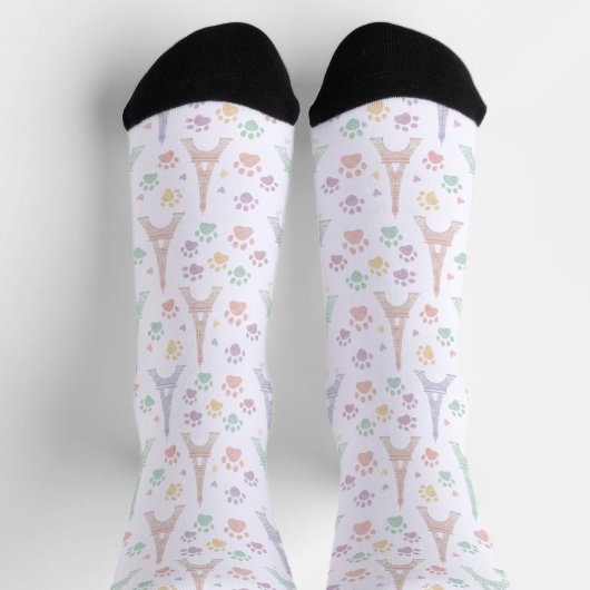 Pastel Paris Paw Print Socks ソックス (上部)