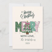 Pastel Patchwork Merry Christmas シーズンカード (正面)