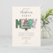 Pastel Patchwork Merry Christmas 招待状 (スタンド正面)