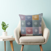 Pastel Patchwork Snowflake Floral Throw Pillow クッション (椅子)
