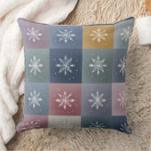 Pastel Patchwork Snowflake Floral Throw Pillow クッション (ブランケット)