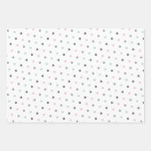 Pastel Pattern of Gray, Pink, Mint Geometric Shape ラッピングペーパーシート (正面2)