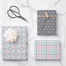 Pastel Pattern of Gray, Pink, Mint Geometric Shape