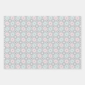 Pastel Pattern of Pink, Mint, Gray Geometric Shape ラッピングペーパーシート (正面2)