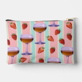 Pastel Pattern with Wine Glasses and Strawbefries アクセサリーポーチ (裏面)