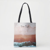 Pastel Peach and Blues Ocean Design トートバッグ (正面)