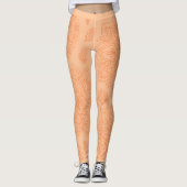 Pastel Peach Boho Mandala Minimalist Yoga レギンス (正面)